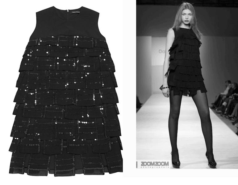 Платье многослойное с пайетками